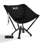NJZ chair front view folded and open showing compact portability and quick setup