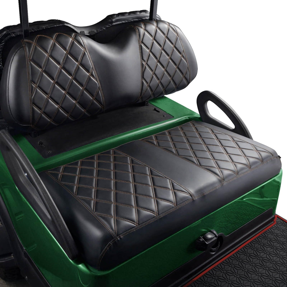 NOKINS front seat cover on Club Car Precedent showing neat fit and renewed look