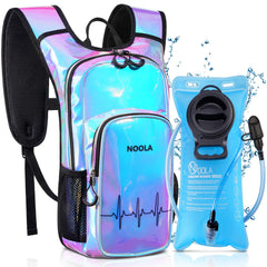 NOOLA front view of hydration backpack showing compact organization and style