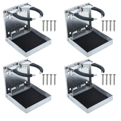NovelBee front view of four stainless steel cup holders showing compact mounts and durable build