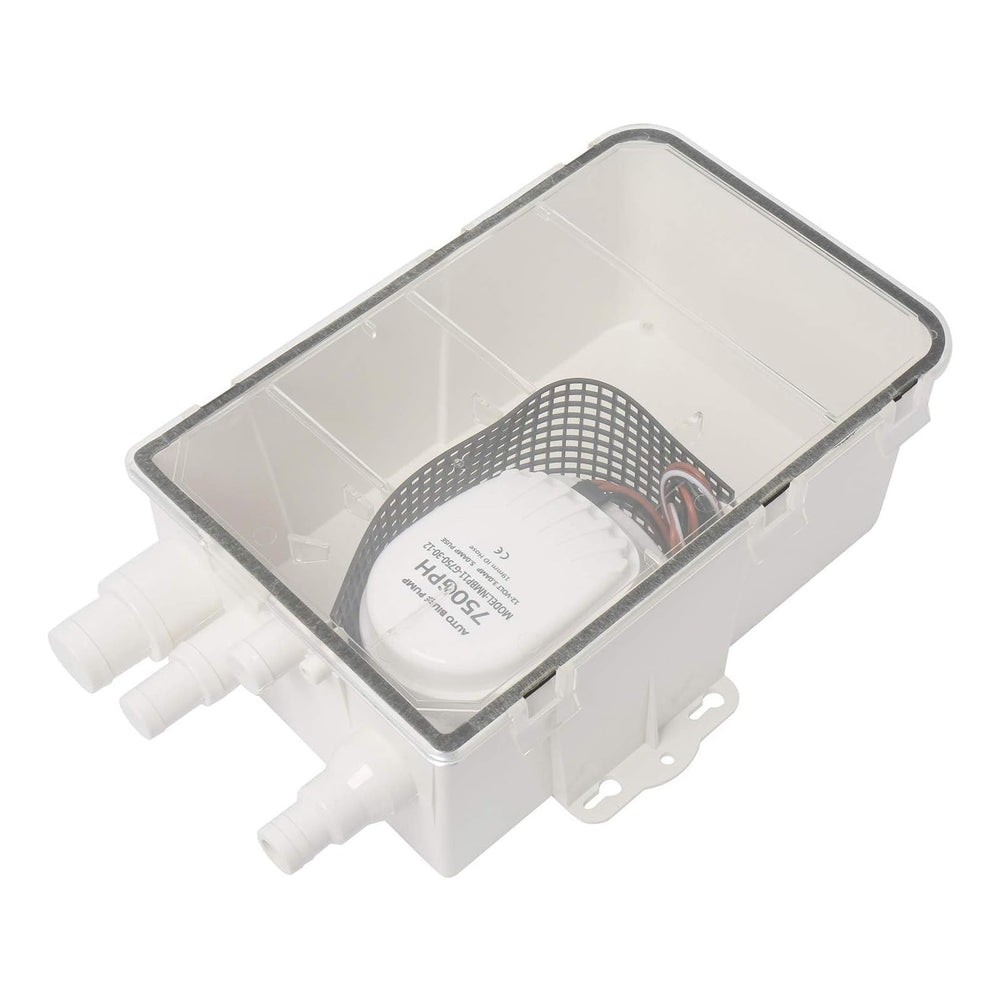 NovelBee front view of pump box showing compact marine wastewater solution and easy access