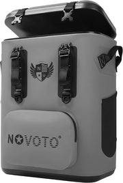 Novoto front view of gray cooler showing compact design and quick access