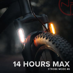NP NIGHT PROVISION rear profile glowing red and white for safer cycling