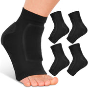 Nuanchu black padded skate socks front view showing pair and fit for comfort