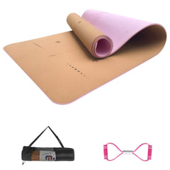NUNET Numat cork yoga mat front view showing full surface and edges for clarity