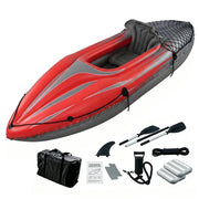 Nuwani kayak front view showing stable hull and ready-to-launch convenience