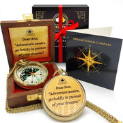 OakiWay front view of compass and box highlighting elegant presentation