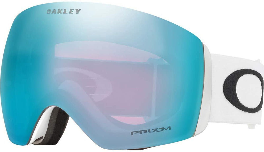 Oakley Flight Deck matte white front view showing wide field of vision and contrast