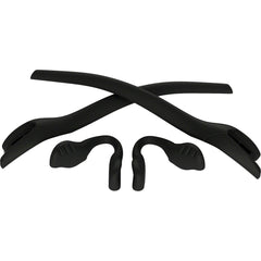 Oakley Radar EV Path kit front view showing black earsocks and nose pads for improved fit