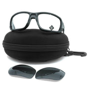 Oakley Shocktube front view showing matte black frame and clear lenses for enhanced protection