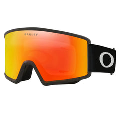 Oakley Target Line front view showing matte black frame and Fire Iridium benefits