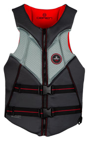 O'Brien Aviator front view showing zip closure and slim profile for secure fit