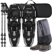 Odoland front view of packaging showing complete snowshoe kit and benefits