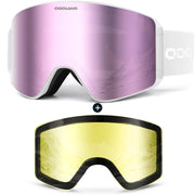 Odoland front view of frameless goggles showing wide peripheral vision benefit