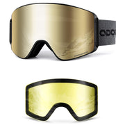 Odoland front view of goggles showing wide frameless lens and clear field of vision benefit