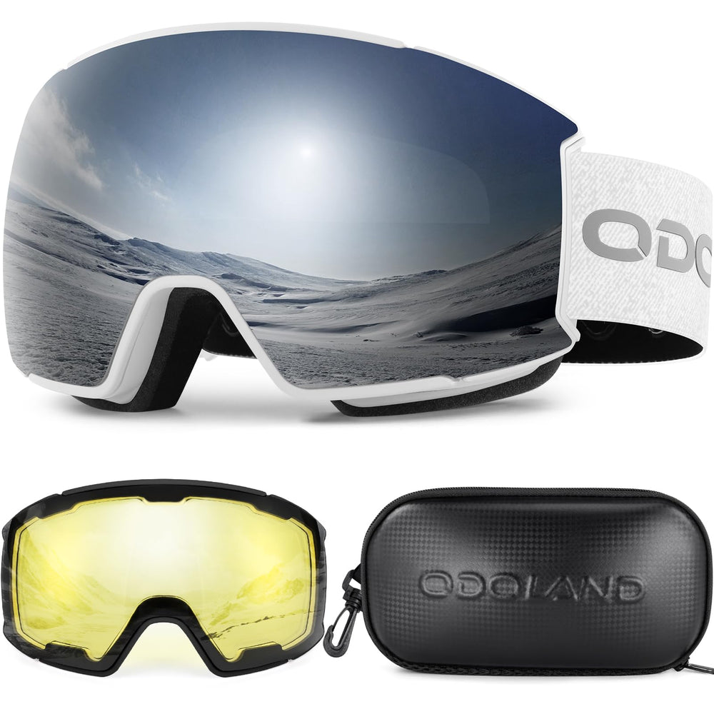 Odoland front view of goggles showing wide spherical lens and clear field of view