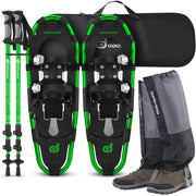 Odoland front view of complete snowshoe set showing convenience