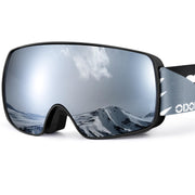 Odoland front view of youth ski goggles showing full coverage and clear vision benefits