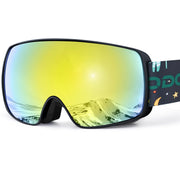 Odoland front view youth ski goggles showing full-coverage lens and frame benefit clear vision