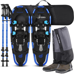 Odoland front view of snowshoe set showing complete kit and convenience
