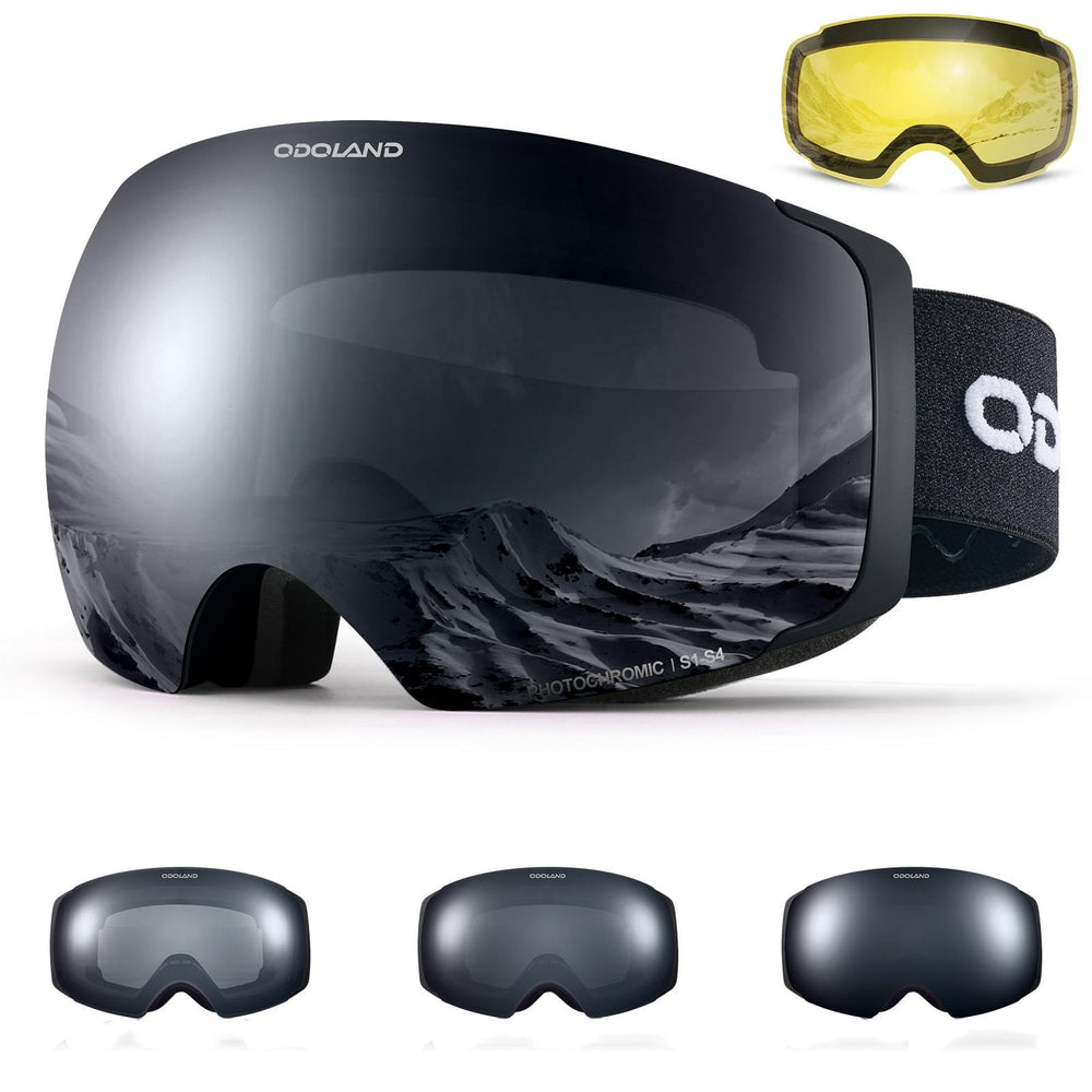 Odoland front view of goggles showing full spherical visor and clear field of vision