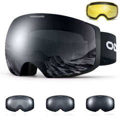 Odoland front view of goggles showing full spherical visor and clear field of vision
