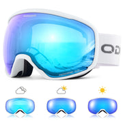 Odoland goggles front view showing full-field vision and adaptive tint benefit