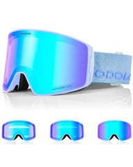 Odoland goggles front view showing reflective lens and clear field of vision benefit