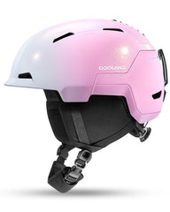 Odoland front view of helmet showing gradient pink finish and aerodynamic shape for stylish protection