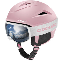 Odoland helmet front view light pink showing protective shell and sleek finish for safety