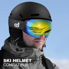 Odoland goggles worn over glasses demonstrating OTG comfort fit