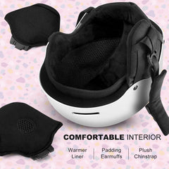 Odoland helmet side profile with removable ear pads for adjustable comfort
