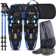 Odoland front view of snowshoes showing wide flotation and stable stance