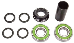 Odyssey mid bottom bracket close-up of aluminium dust spacer and spacers for precise chainline