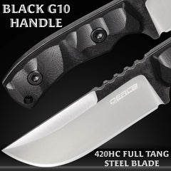 OERLA blade edge detail highlighting 420HC steel and sharpened cutting performance