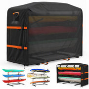 OIEKUN front view of covered kayak rack showing full protection benefit