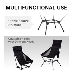 oılpus folded chair strapped to backpack for lightweight portability