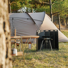 OLG folded flat windscreen packed compactly for easy storage and transport