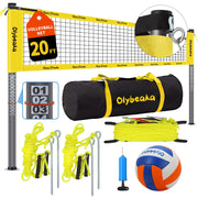Olybeaka front view assembled net showing full 20ft setup and portability benefit