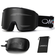 OMEKOL front view of goggles showing full field of vision and clear protection