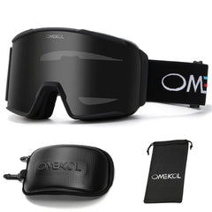 OMEKOL front view of goggles showing full field of vision and clear protection