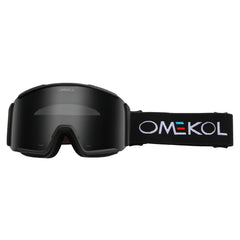 OMEKOL goggles mounted on helmet demonstrating helmet compatibility and safety