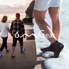 OMGear fabric close-up displaying nylon-spandex stretch and comfortable neoprene heel