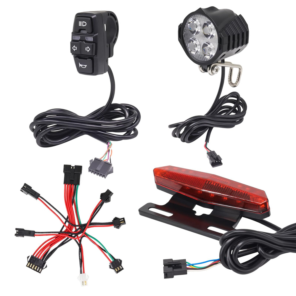 Onature front headlight assembly showing bright beam and increased night visibility