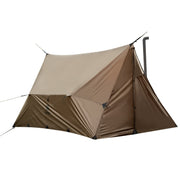 ONETIGRIS front porch view showing covered entry and organized gear for shelter convenience