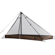 ONETIGRIS front view showing mesh teepee shelter and ventilation benefit