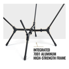 ONETIGRIS elastic seat attachment clicking onto frame for instant setup benefit