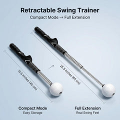 ONIRVA retractable action mid-swing with audible click for tempo feedback