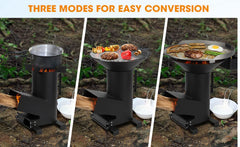 ONLYFIRE GRILLS pot stand holding a Dutch oven demonstrating stable simmering capability