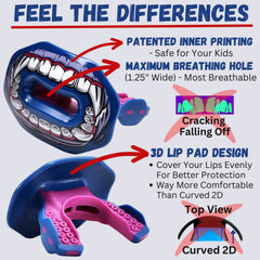 Oral Mart close-up of 1.25-inch breathing hole for improved airflow and comfort
